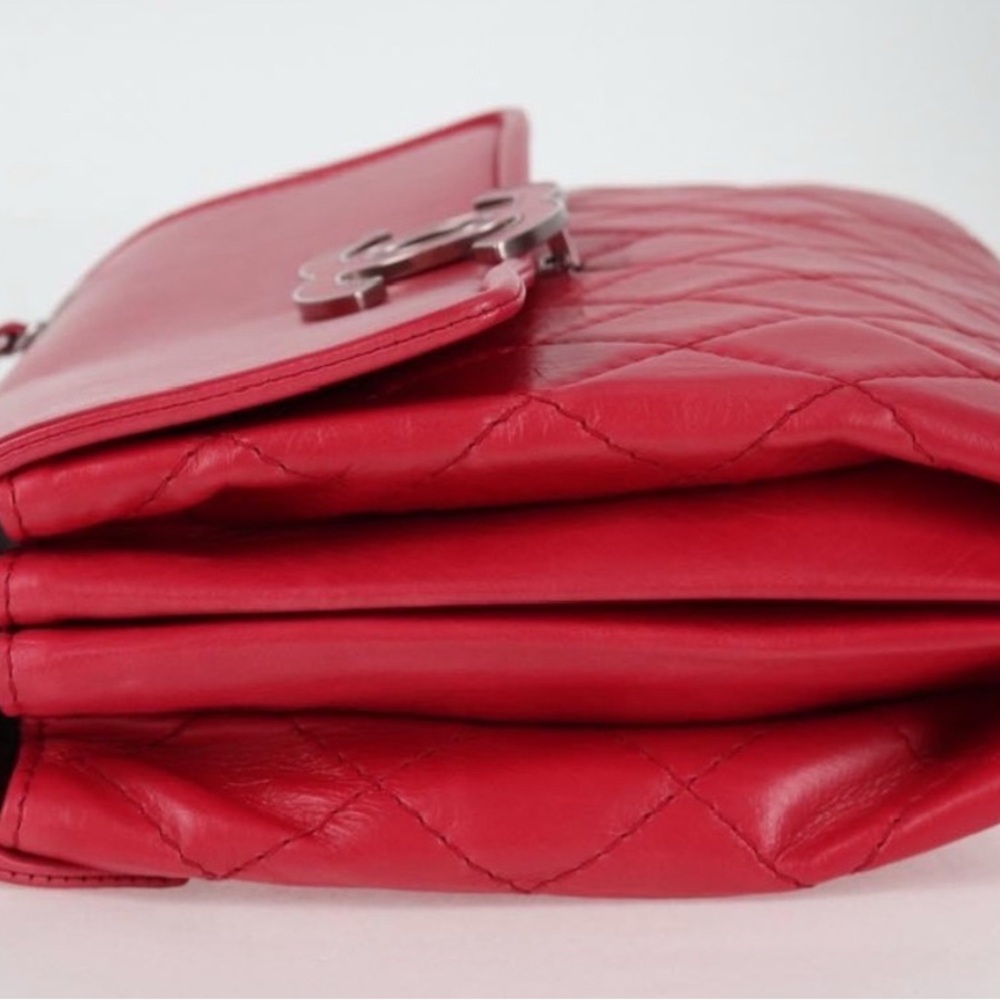 Chanel watermelon pink leather shoulder bag - Picture 5 of 7